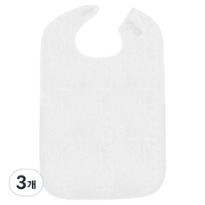 MGS PICK 柔軟毛巾布 魔鬼氈可調節 成人用圍兜, 3個, 白色