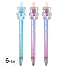 핑크풋 레인보우 베어펜 0.5mm 3p 세트, 랜덤 발송, 6세트