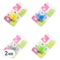 Allode 手帳裝飾造型打洞機4件組, 2套, 8號(汽車, 大象, 漩渦花, 鈴鐺)