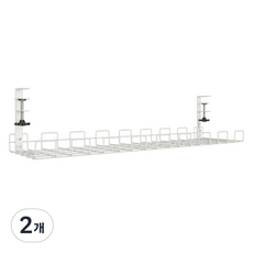 Market Plan 分層免鑽孔延長線收納架, 白色, 2個