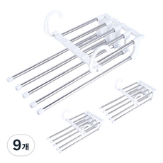 防滑5層褲架, 白色, 9個