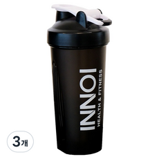INNOI 蛋白質搖搖杯, 3個, 600ml, 黑色