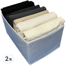 萬開雜貨店 分格衣櫃收納盒 大型, 白色, 2個