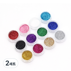閃光粉指甲閃光套裝 12, 混色, 2組