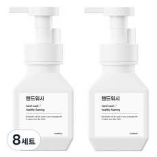 뉴앤룩 폴리 거품용기 핸드워시 리필공병 거품형 280ml + Q라벨스티커 핸드워시 세트, 화이트(공병), 8세트
