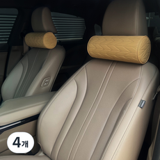 포시즌 차량용 메모리폼 목쿠션, 새들브라운, 4개
