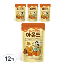 [쿠팡수입] 허니카라멜맛 아몬드, 200g, 12개