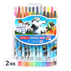 Minimiwoldeu 東亞鉛筆 探頭旋轉色鉛筆, 24色, 2套