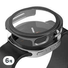 누아트 하드 케이스 풀커버 액정보호 강화유리, 블랙, 6개