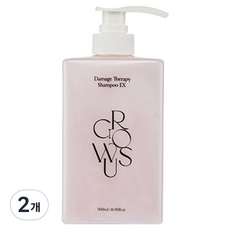 그로우어스 데미지 테라피 샴푸 로즈향, 500ml, 2개