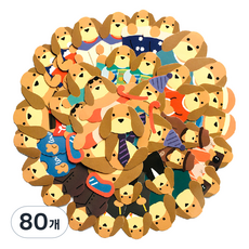 다르니나 다이어리 꾸미기 방수 스티커 강아지, 80개, 랜덤발송