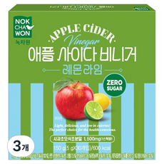 NOKCHAWON 綠茶園 零糖蘋果醋 檸檬萊姆味, 3個, 150g