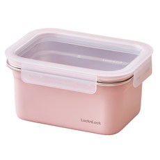 LocknLock 樂扣樂扣 彩色不鏽鋼保鮮盒 霧面玫瑰粉色 1L, 1個, 單品