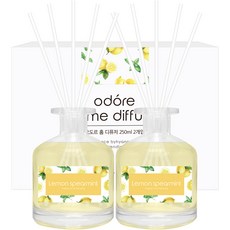 오도르 홈 디퓨저 2개 섬유스틱 10P, 레몬스피아민트, 500ml, 1개