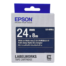 EPSON 消光霧面系列 標籤帶 LK-6HWJ 24mm, 海軍藍, 8m