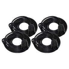 원스탑 고용량 1구 연장코드선 16A, 3m, 블랙, 4개