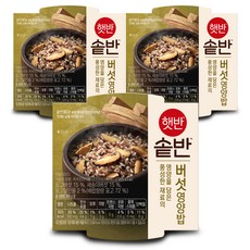 햇반 솥반 버섯 영양밥, 200g, 3개