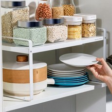 Market Plan Fleet 可調節長度水槽內收納架 小型 M, 1個, 白色