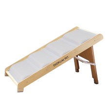 DEOPLLAE 寵物用可折疊原木四層階梯, 灰色, 1個