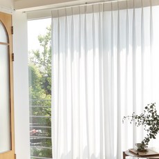쁘리엘르 실루엣 쉬폰 나비주름 커튼 일반핀형