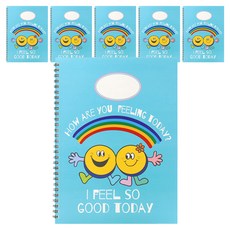 Bfancy B-Kids 國小微笑無主題橫線筆記本, 藍色彩虹, 6個