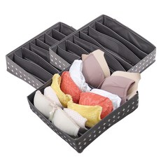 橄欖色交叉內衣收納盒 7 隔層, 3入