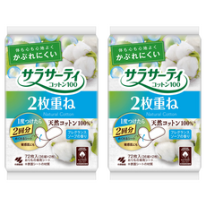 KOBAYASHI 小林製藥 Sarasati 雙層純棉超薄護墊 優雅皂香 藍色, 15 x 5.7cm, 72片, 2包