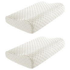 B1056 Comery記憶棉枕頭, 白色, 2個