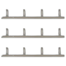 E.dot 抽拉縫隙伸縮四連勾 塑料掛鉤, 白色, 3個