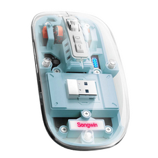 Songwin 尚之宇 超薄無線三模滑鼠, CY-M133-BL, 透明藍