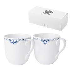 로얄코펜하겐 프린세스 머그세트 370ml, 화이트, 2개