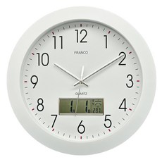 FRANCO 典雅液晶掛鐘, 白色, 1個