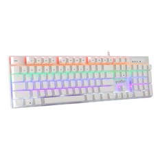 g-clicker 特殊機械式有線鍵盤, 白色, 青軸, GK-K510X