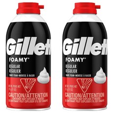 GILLETTE 吉列刮鬍泡 經典香草香味 美國製 4606 紅黑色, 2個