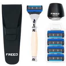FREED五刀式刮鬍刀尊爵四件組禮盒 樹脂象牙白, 4個, 1組