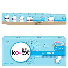 Kotex 靠得住 超吸洞 夜用超薄衛生棉 護翼型, 28cm, 39片, 8包