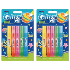 AMOS 阿摩司 螢光膠 不含溶劑 適用於紙張裝飾, 2組, 5色