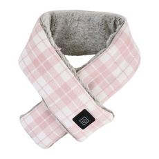 aibo 花呢格紋 USB發熱圍巾 三檔調溫 附USB延長線, USB-21N3, 粉紅色