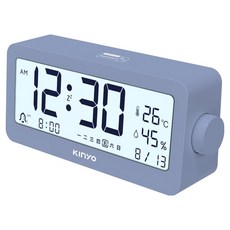 Kinyo 文青極簡旋鈕式電子鐘, 藍色