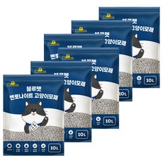 블루펫 응고형 벤토나이트 고양이 모래, 10L, 6개, 무향