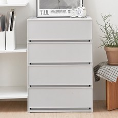코멧 국내생산 폭 넓은 모던 서랍장, 그레이, 4단