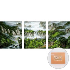 아트조이 DIY 명화그리기 키트 3단 세트 40x50cm, 폭포수 풍경-3, 1개