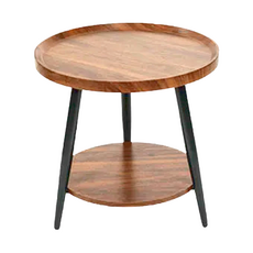 FAmILyLIFE 生活 木冶山居 Carmel雙層圓形茶几 WO-004-WA 40 x 48.5cm 3.3kg, 胡桃木