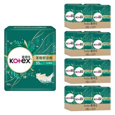 Kotex 靠得住 茶樹舒涼 涼感衛生棉 3分微涼 護翼型, 夜用量多型 35cm, 10片, 16包