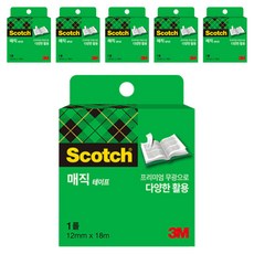 3M Scotch 魔術膠帶補充包 810R 12mm x 18m, 半透明, 6個