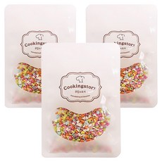 쿠킹스토리 파스텔 미니하트 셰이프 스프링클, 3개, 15g