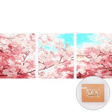 아트조이 DIY 명화 그리기 3단세트 40 x 50 cm, 벚꽃하늘, 1개