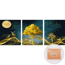 ARTJOY DIY數字油畫 三件組 40 x 50 cm, 好運亨通黃金園, 1個