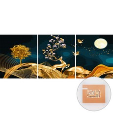 ARTJOY DIY數字油畫 三件組 40 x 50 cm, 繁花鹿園, 1個