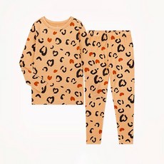 mollimelli friends 兒童愛心豹紋莫代爾家居服套裝
